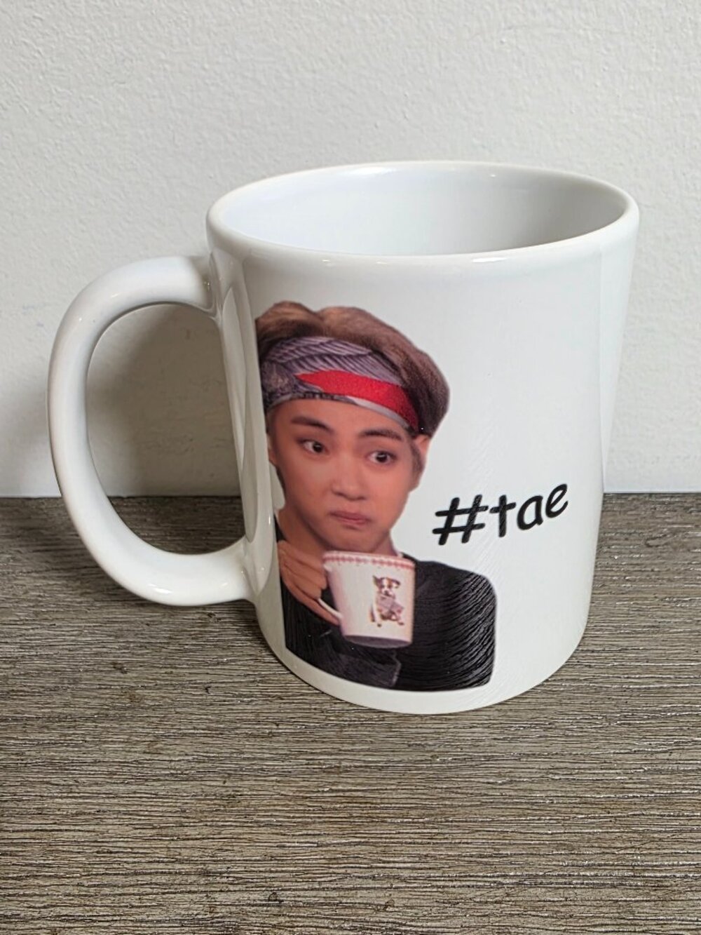BTS White Ceramic Coffee Mug featuring V Kim Taehyung #Tae Cup of Tae Meme
